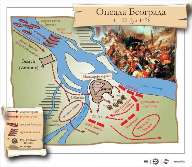 mapa opsade beograda 4 22 jul 1456 značaj hrišćanske pobede